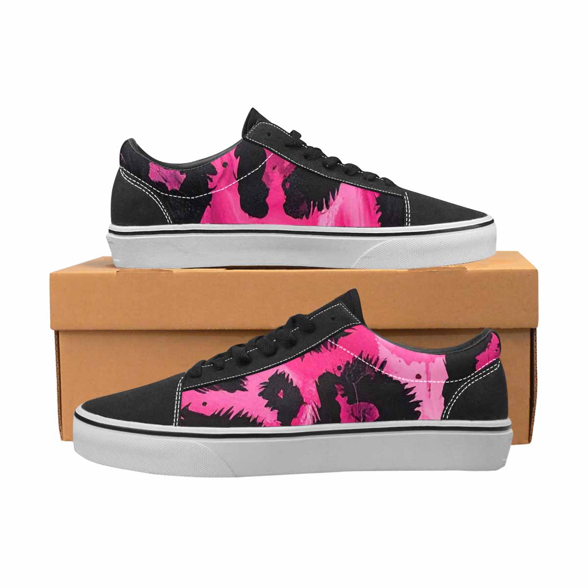 WOMEN'S Animal Print Lace-Up Canvas Grunge Custom Shoes