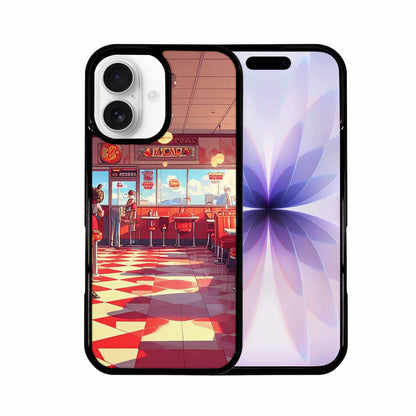 iPhone 17 Case — Diner Cartoon Art Pattern Retro Vintage, Custom Made Phone Cover