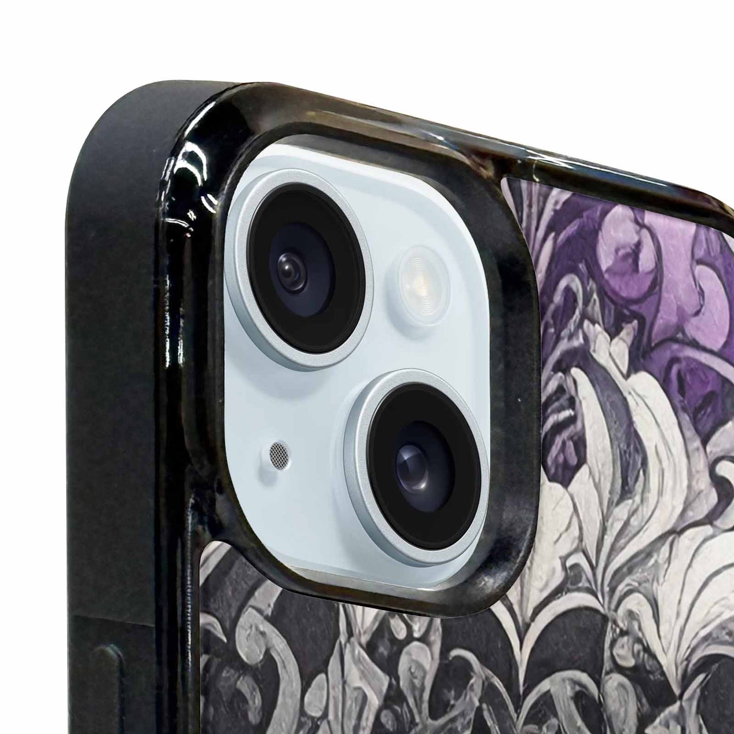 iPhone 15 Plus Case — Asexual Flag Color Theme Small Rainbow, Unique Phone Case Design