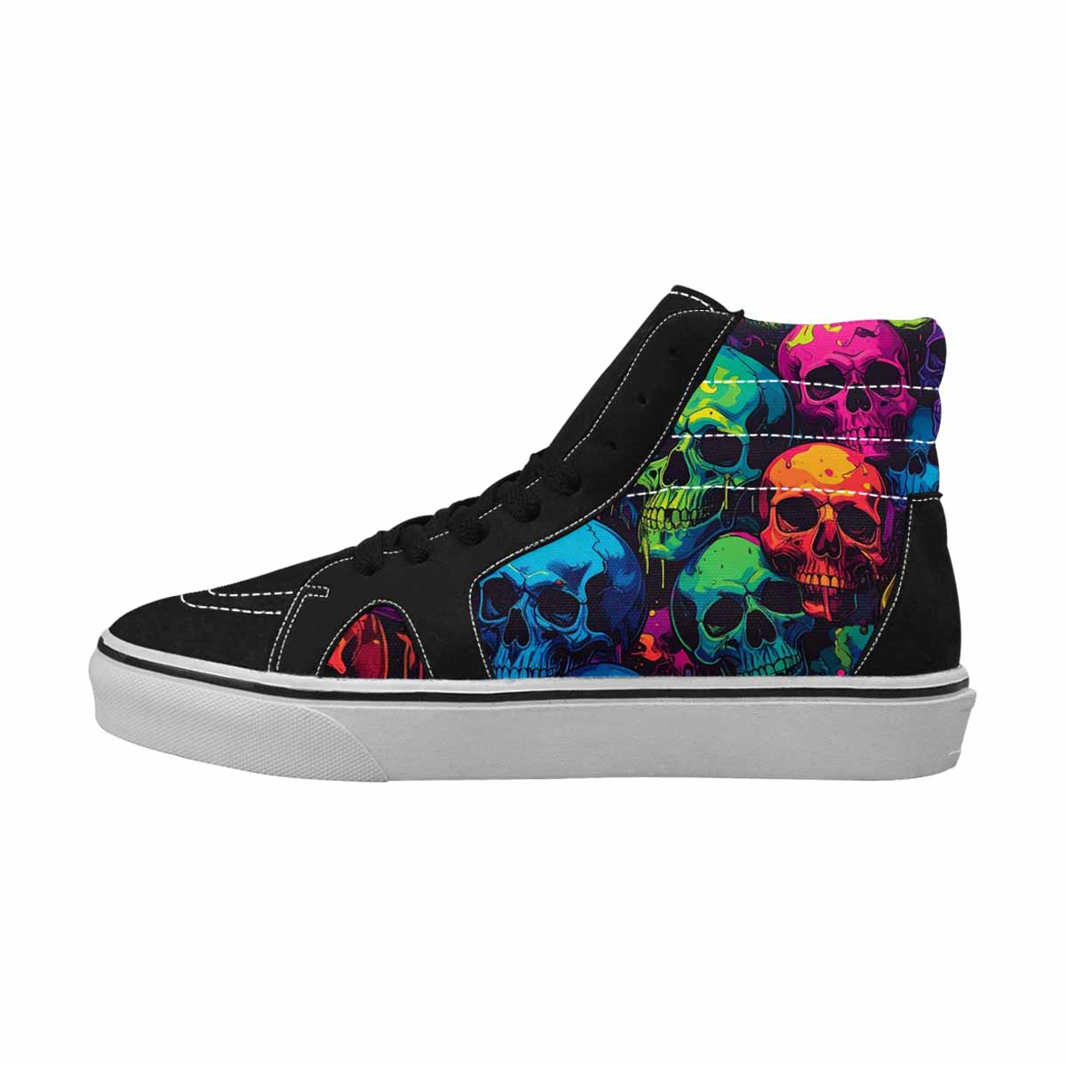 MEN'S 1000s Skulls Digital Camo High Top Canvas Cottagecore Custom Sneakers