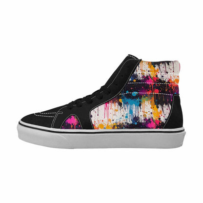 WOMEN'S Paint Splatter High Top Canvas Vibrant Chaos Custom Shoes