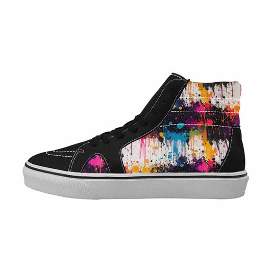 WOMEN'S Paint Splatter High Top Canvas Vibrant Chaos Custom Shoes
