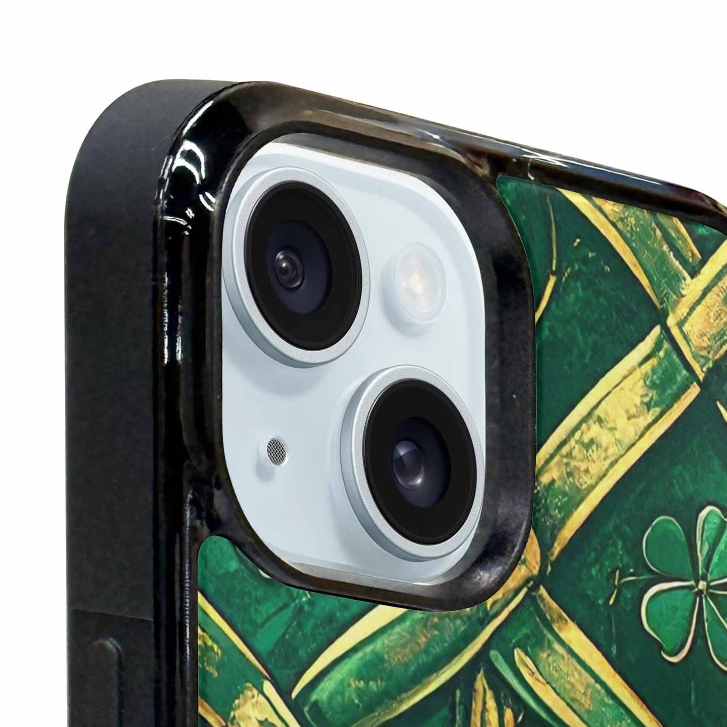 iPhone 15 Case — Irish Celtic Knot Pattern Shamrocks Seamless, Custom Phone Case
