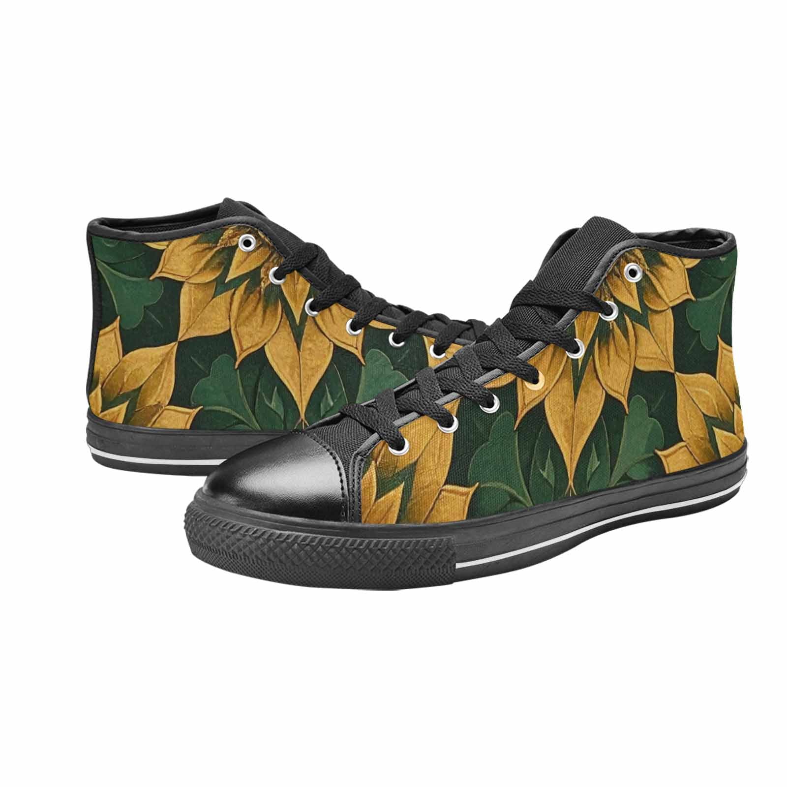 WOMEN'S Sunflower Mandala Kaleidoscope High Top Canvas Neon Fantasy Sneakers