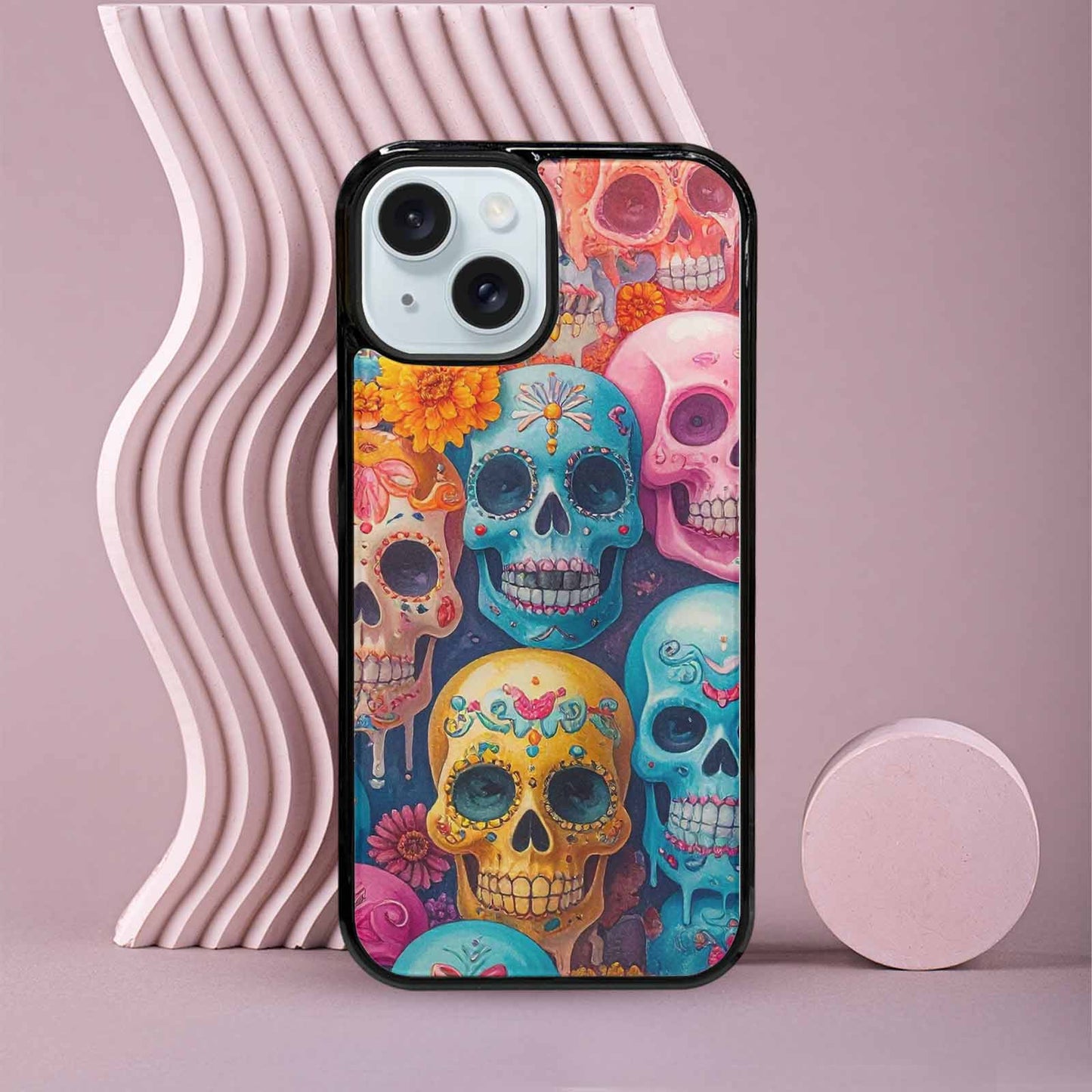 iPhone 15 Case — Sugar Skullsmelting Sugar Skulls, Custom Designed Case Cover