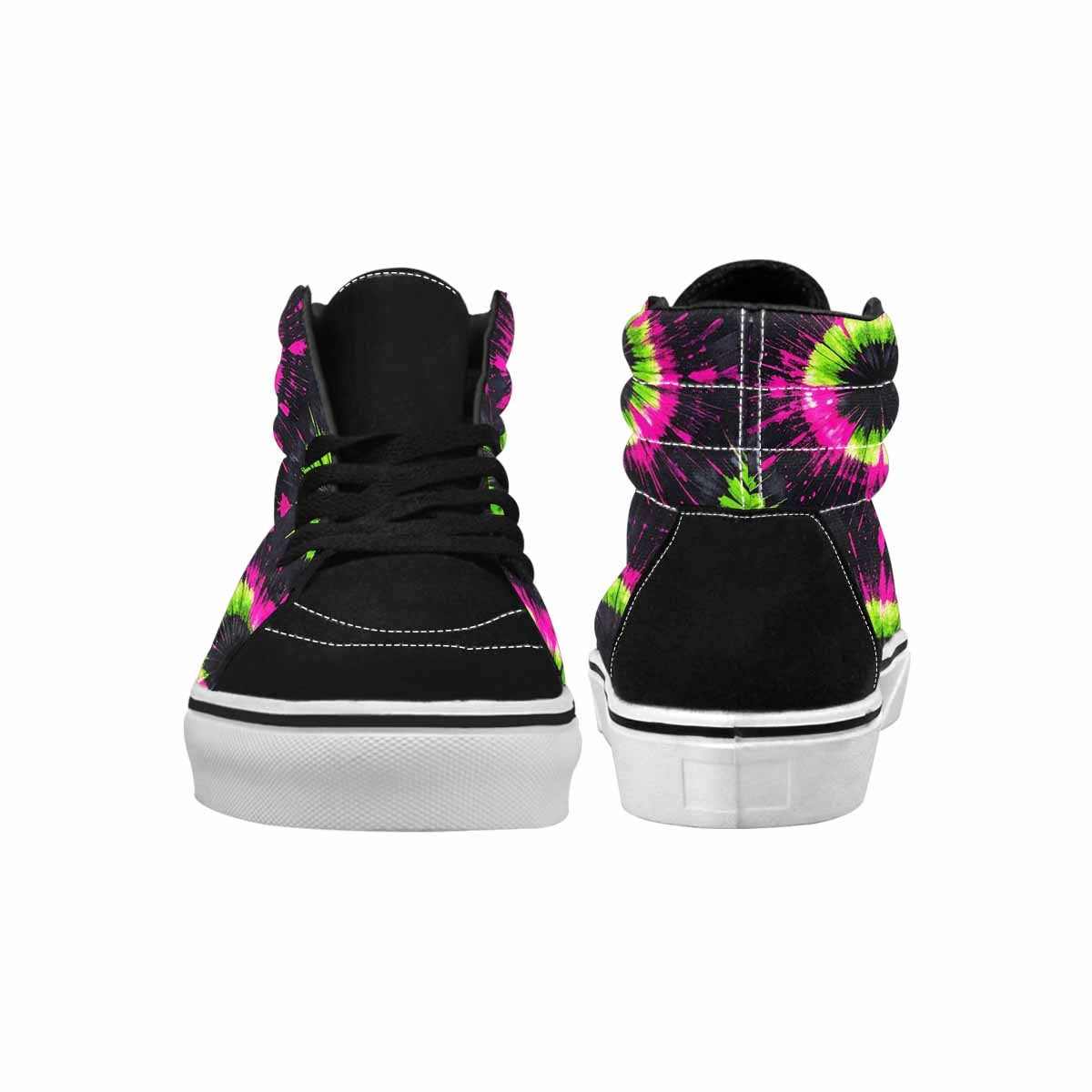 WOMEN'S Acid Wash Tie Dye Neon High Top Canvas Grunge Custom Shoes