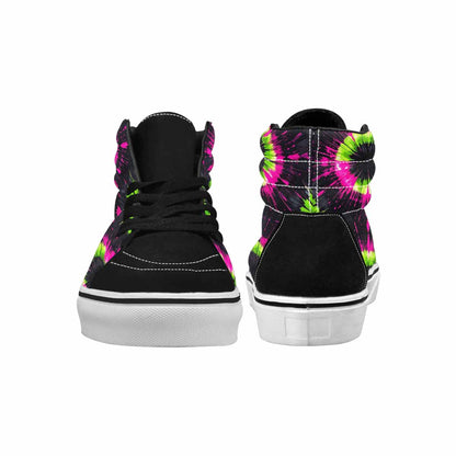 WOMEN'S Acid Wash Tie Dye Neon High Top Canvas Grunge Custom Shoes