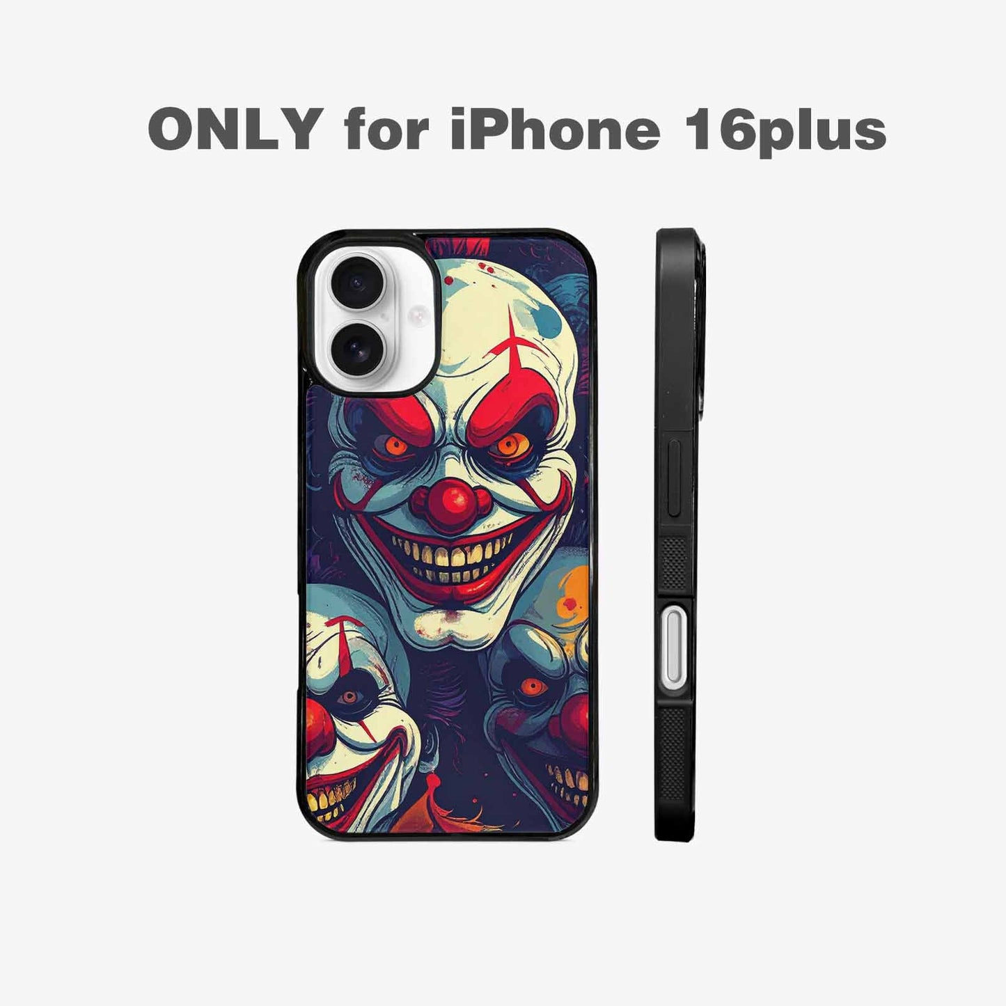 iPhone 16 Plus Case — Evil Clown Cartoon, Custom Phone Case