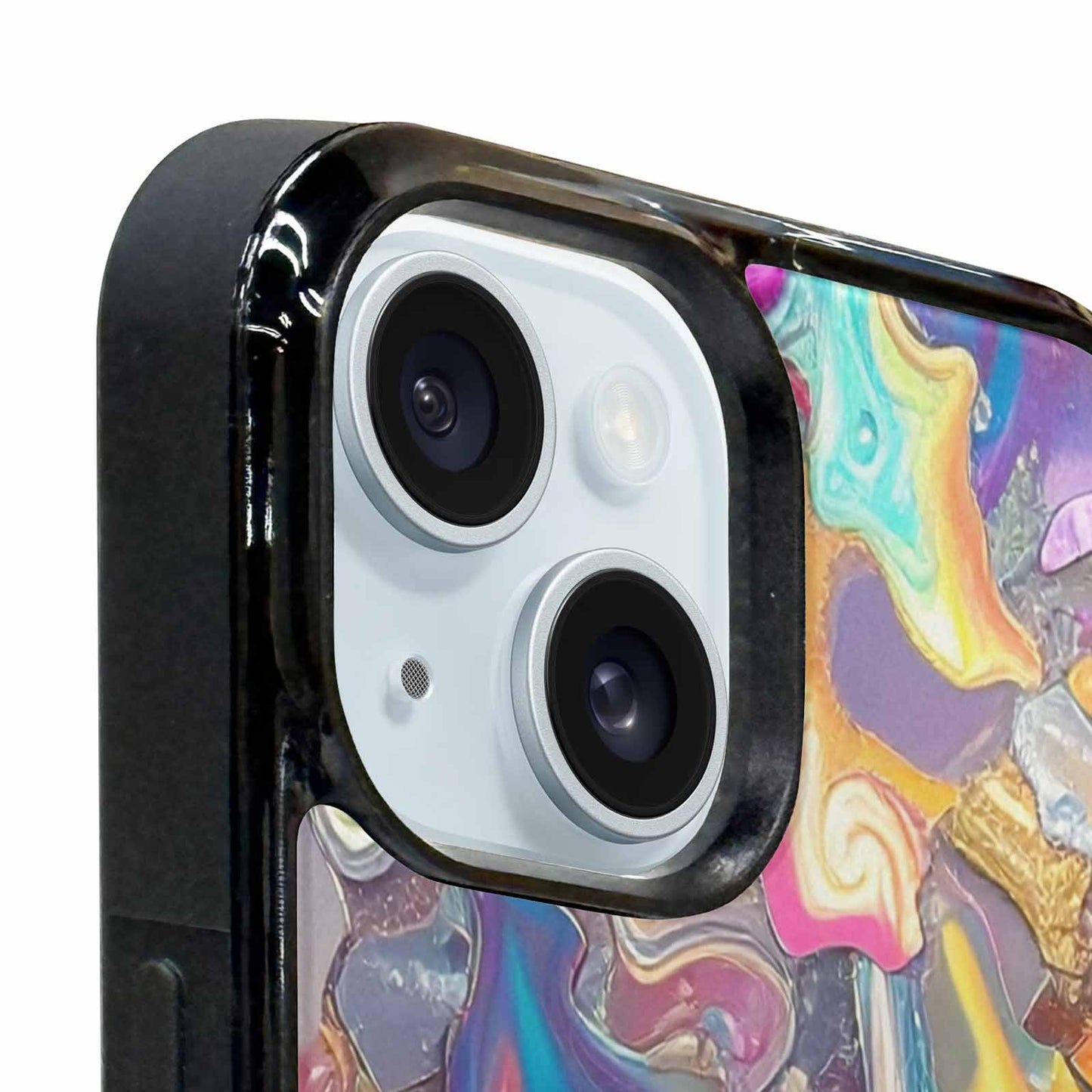 iPhone 15 Case — Holographic Iridescent Shimmer Pattern Hundreds Of, Custom Designed Case Cover
