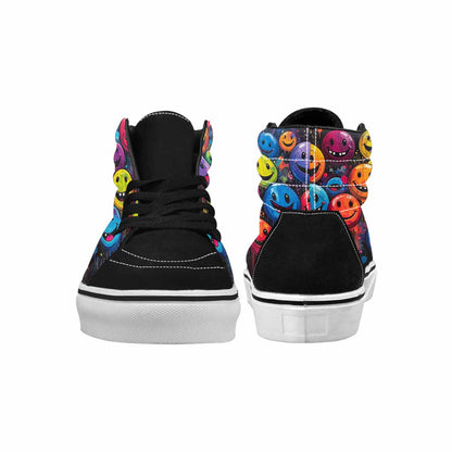 MEN'S Smiley Faces  Glow High Top Canvas Dark Academia Custom Sneakers