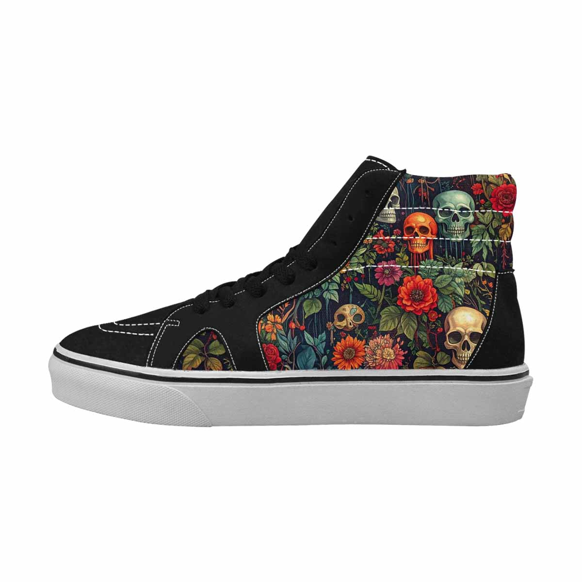 MEN'S Skulls  Botanical Skulls High Top Canvas Aesthetic Shoes