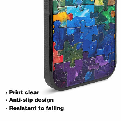iPhone 15 Plus Case — Autism Puzzle Pieces Puzzle Piece Pattern, Custom Print Case Cover