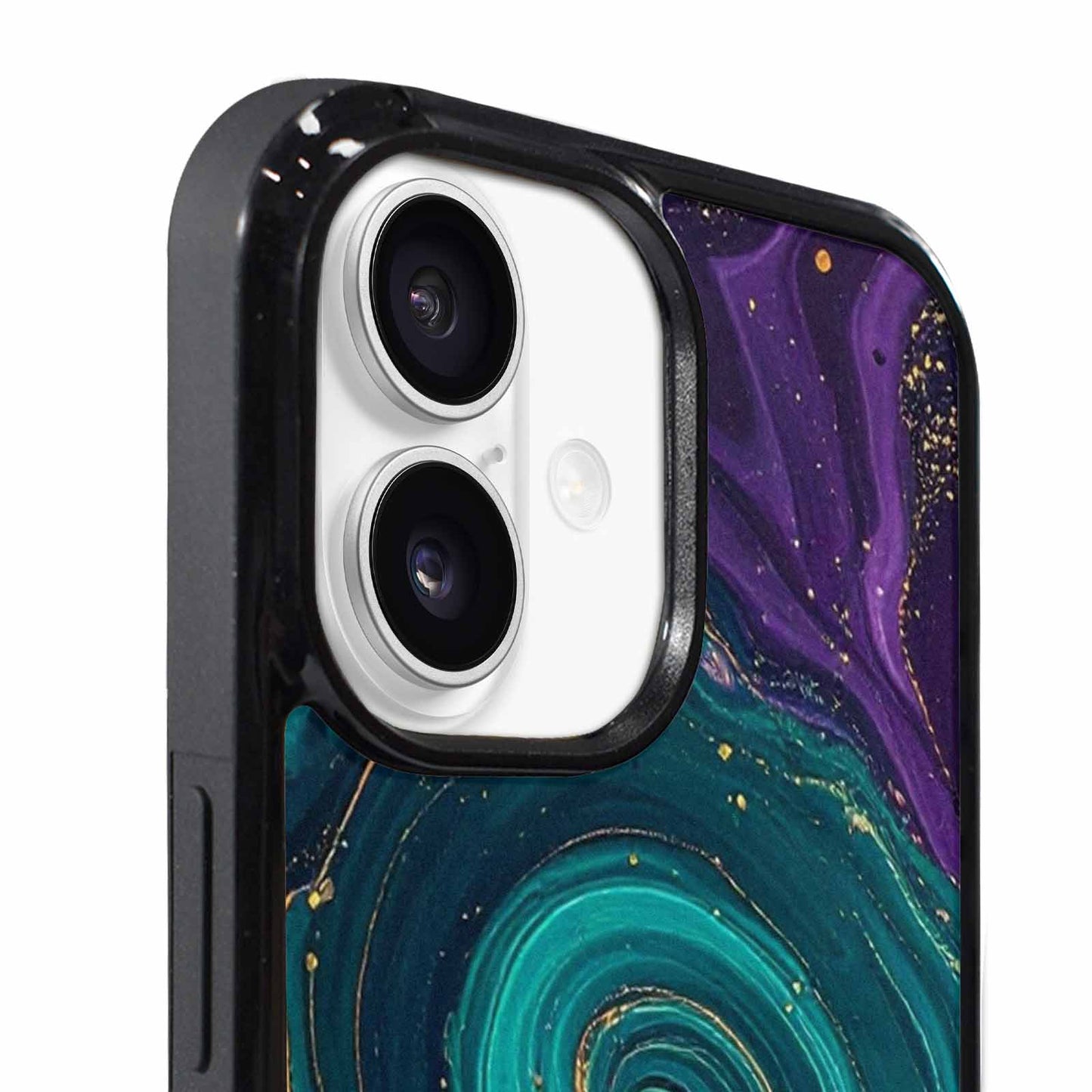 iPhone 17 Case — Marbled Swirl Texture Blended Galaxy Space, Custom Printed Phone Case