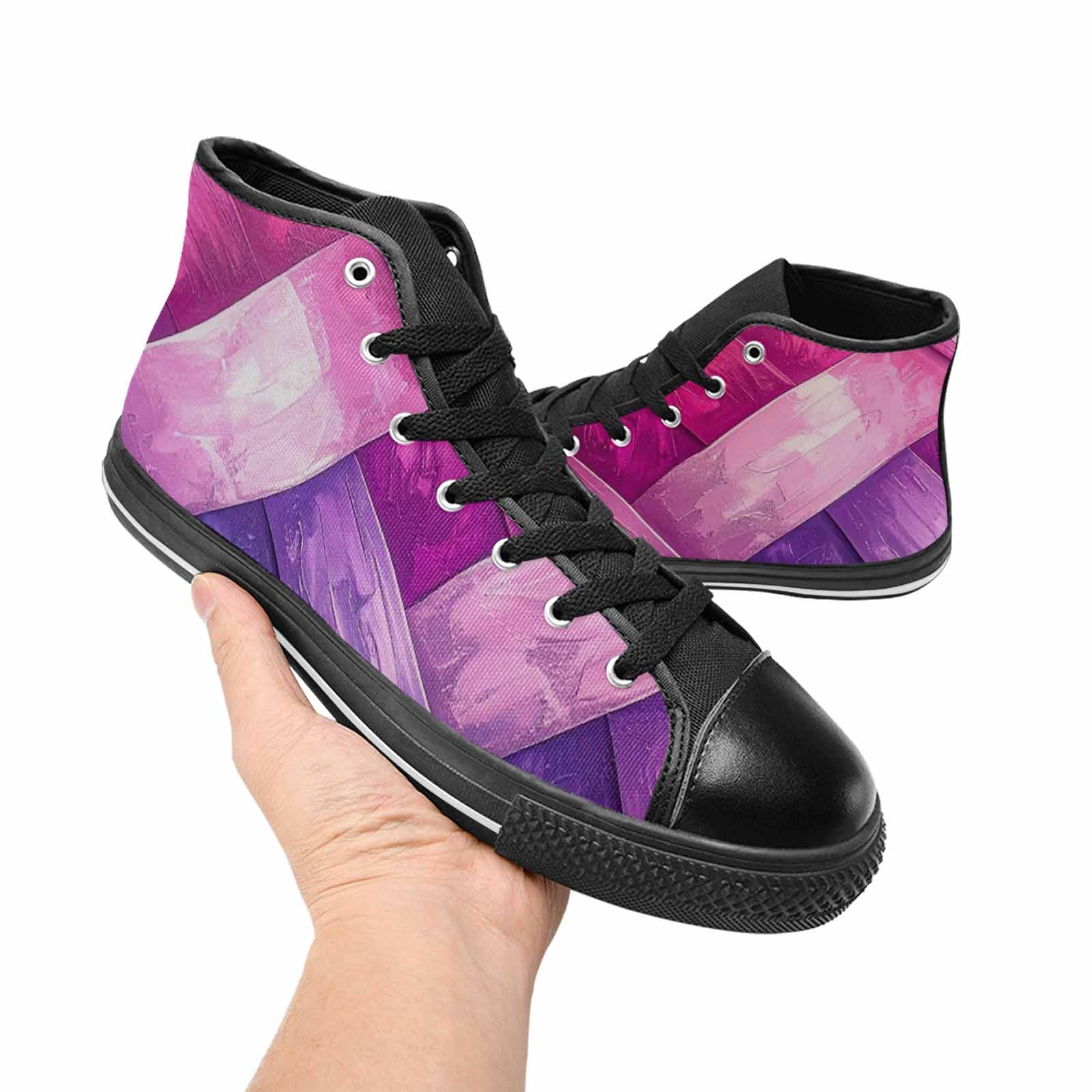 MEN'S Bisexual Flag Color High Top Canvas Y2K Custom Sneakers