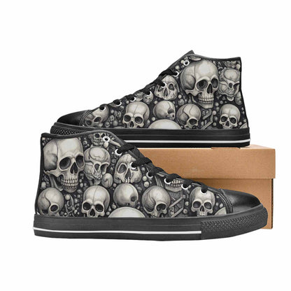 WOMEN'S Skulls - Classic High Top Canvas Vibrant Chaos Shoes