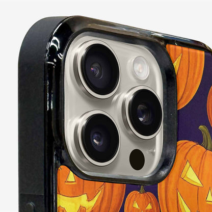 iPhone 15 Pro Max Case — Halloween Jackolantern Purple Sky Custom, Customized Protective Case
