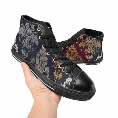 WOMEN'S Damask Ornamental Wallpaper High Top Canvas Cottagecore Custom Shoes