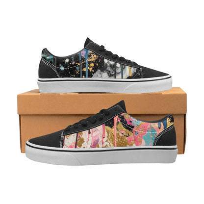 WOMEN'S Aliens  Marble Melting Lace-Up Canvas Wallpaper Art Custom Sneakers