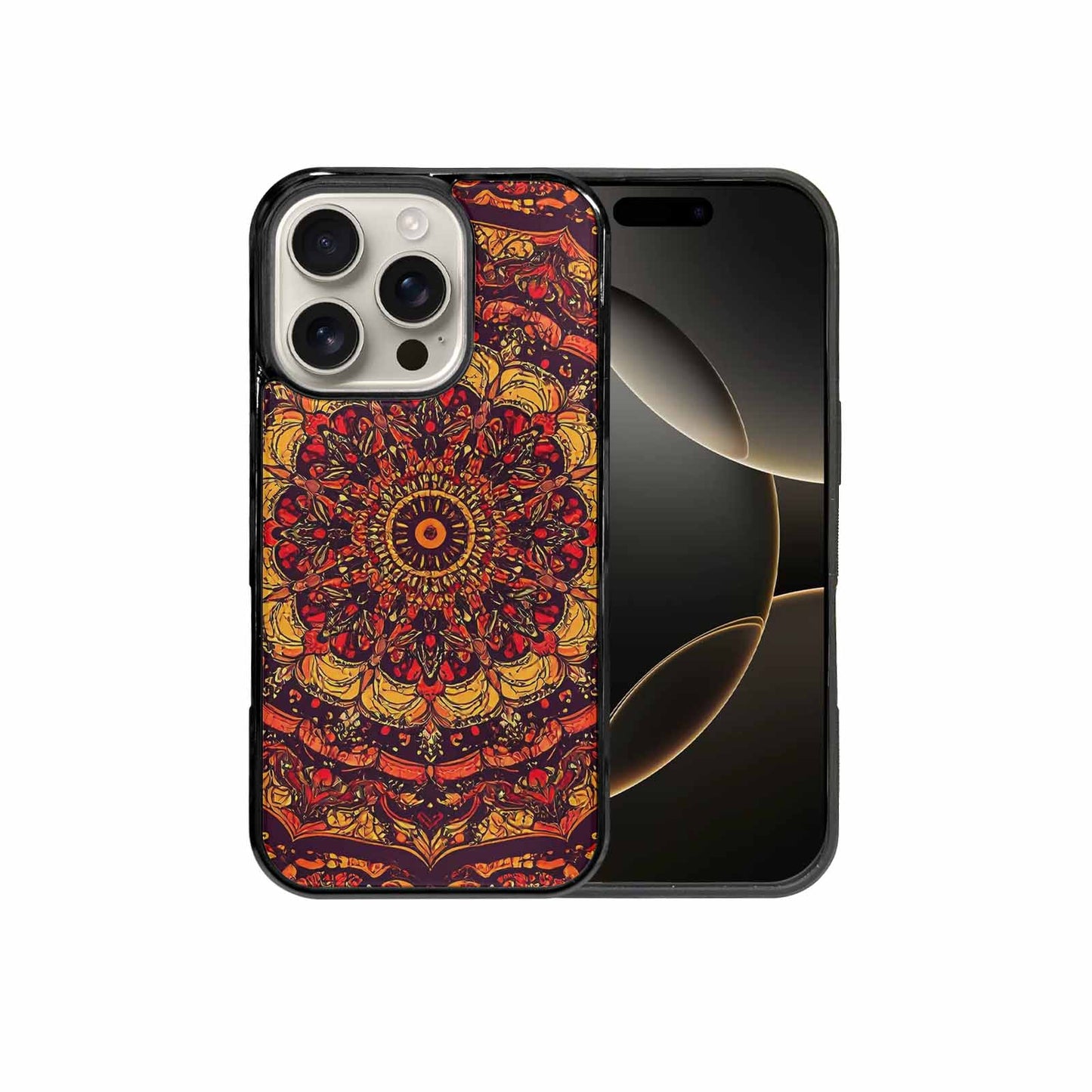 iPhone 16 Pro Case — Mandala Lions Art Seamless Pattern Vibrant, Custom Designed Case Cover