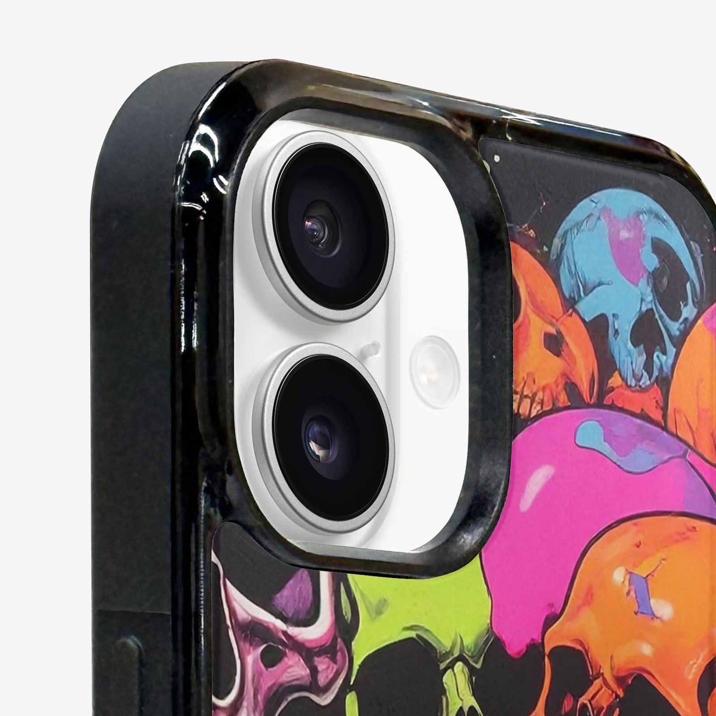 iPhone 16 Case — Vibrant Camo 1000\'s Of Skeletons Neon, Customized Protective Case