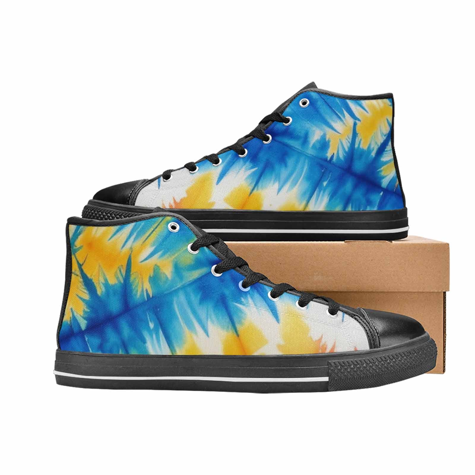 WOMEN'S Tie Dye Drip High Top Canvas Grunge Custom Sneakers