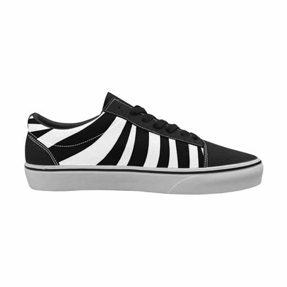 MEN'S Zebra Print Black White Canvas Lace-Up Dark Academia Custom Sneakers