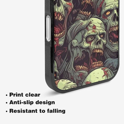 iPhone 16 Plus Case — Zombie Head Pattern Hundreds Of Small, Personalized Phone Case