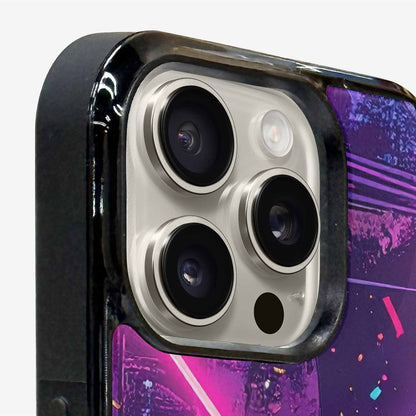 iPhone 16 Pro Max Case — Neon Grid Confetti, Custom Designed Case Cover