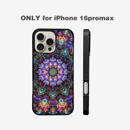 iPhone 16 Pro Max Case — Crystal Mandala Art Seamless Pattern Vibrant, Personalized Phone Case