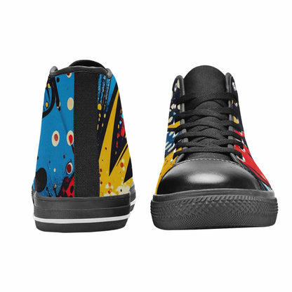 WOMEN'S Comic Book Halftone High Top Canvas Wallpaper Art Custom Shoes
