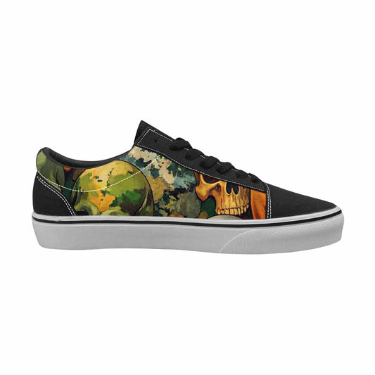 WOMEN'S Skulls  Camo Skulls Lace-Up Canvas Grunge Custom Shoes