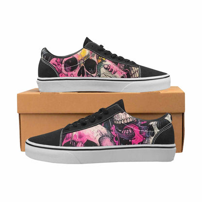 WOMEN'S Rainbow From Skull S Lace-Up Canvas Vibrant Chaos Sneakers