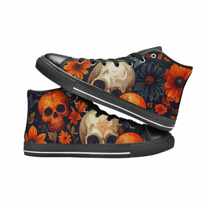 WOMEN'S Skulls - Halloween High Top Canvas Dark Academia Sneakers