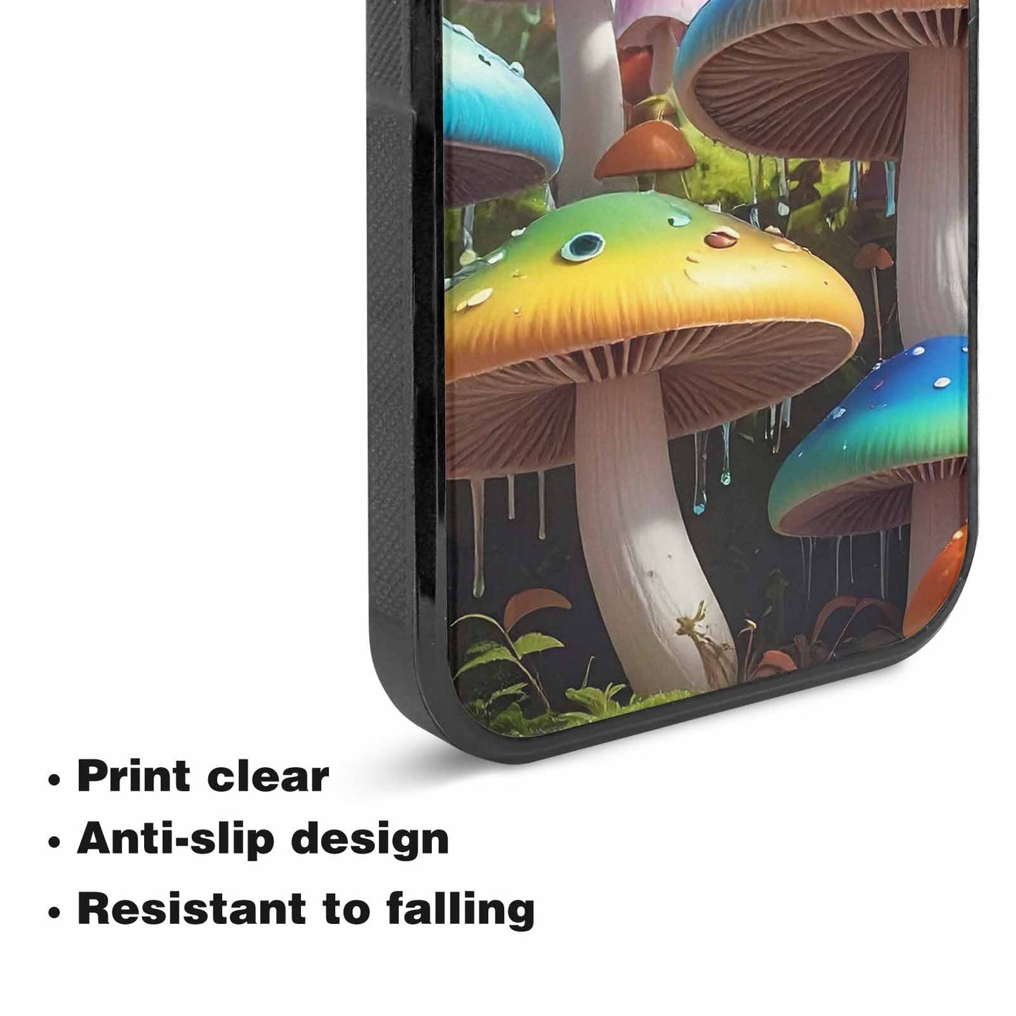 iPhone 15 Plus Case — Overlapping Endlessly No Empty Space Mushrooms, Custom Art Phone Cover