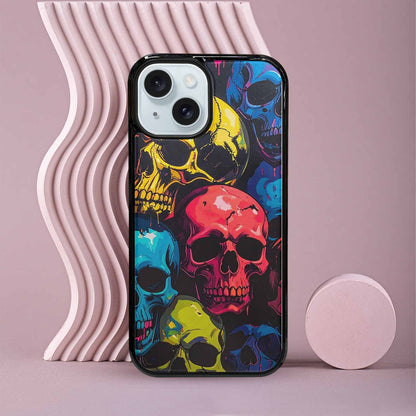 iPhone 15 Case — 1000s Of Skulls Digital Camo Drip, Personalized Phone Case