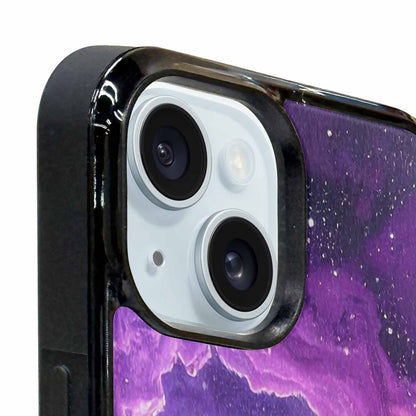 iPhone 15 Plus Case — Purple Color Tones Nebula Texture With, Personalized Phone Case