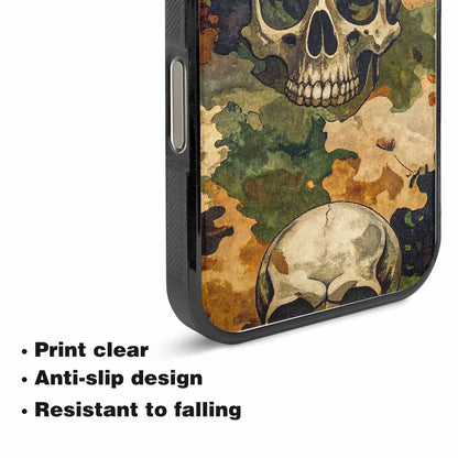 iPhone 15 Pro Max Case — Military Camo Texture Combined With Distressed, Personalized Phone Case