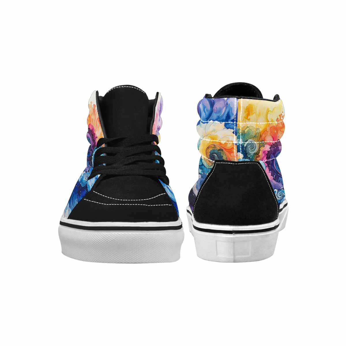MEN'S Tie High Top Canvas Wallpaper Art Custom Sneakers