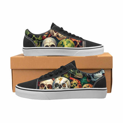 WOMEN'S Skulls Lace-Up Canvas Kaleidoscope Custom Sneakers