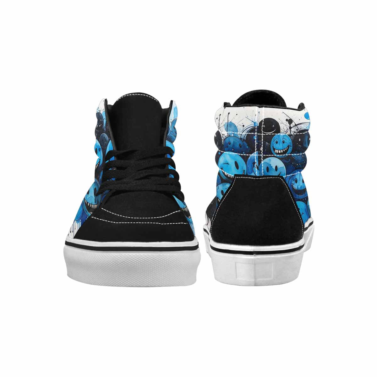 MEN'S Melting Moon Smiley High Top Canvas Kaleidoscope Custom Sneakers