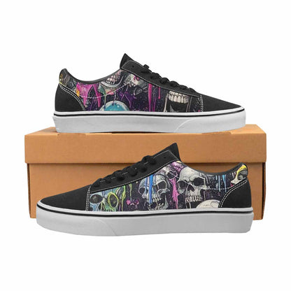 WOMEN'S Rainbow From Skull S Lace-Up Canvas Grunge Shoes