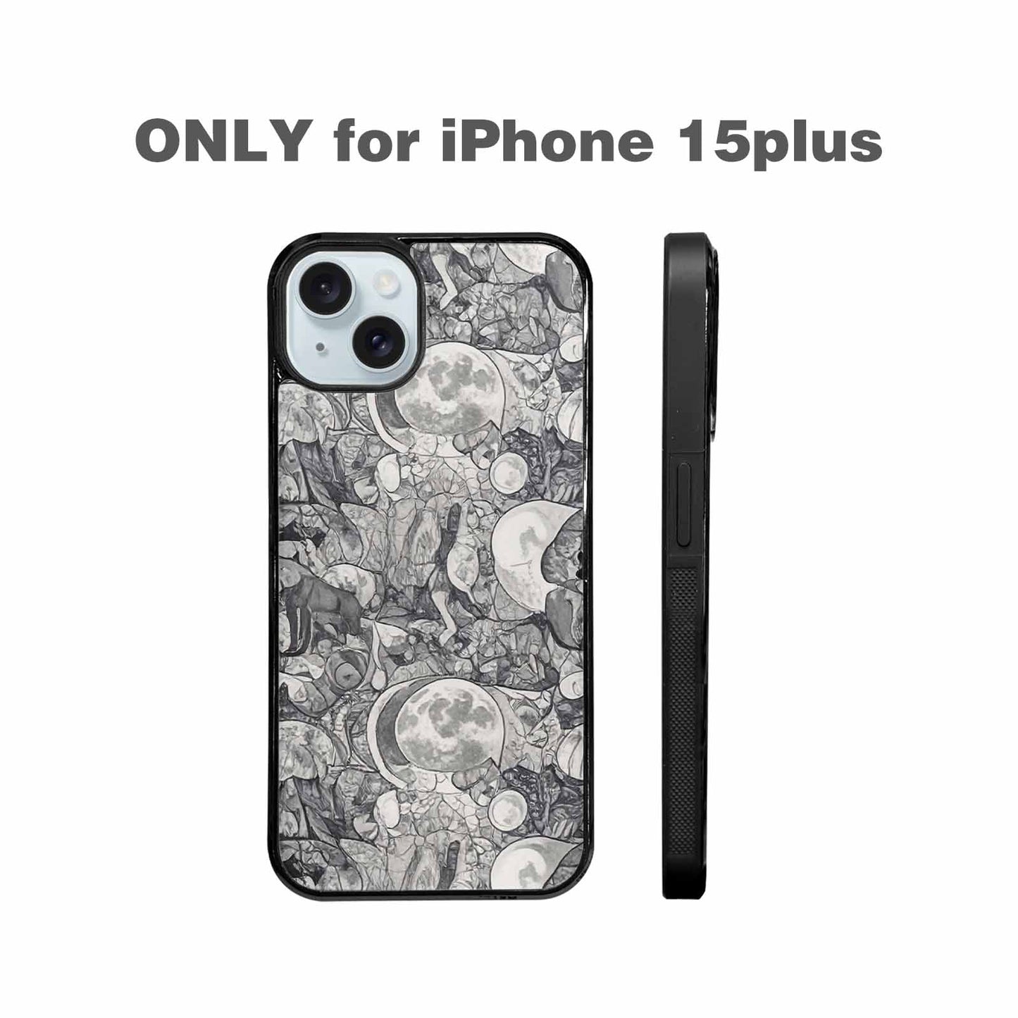 iPhone 15 Plus Case — Wolves Everywhere Collage Overlap Small Wolf, Customized Protective Case