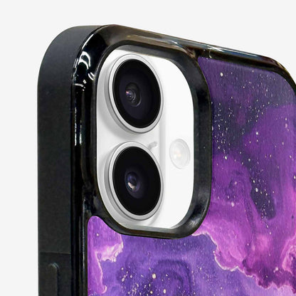 iPhone 16 Plus Case — Purple Color Tones Nebula Texture With, Custom Phone Case