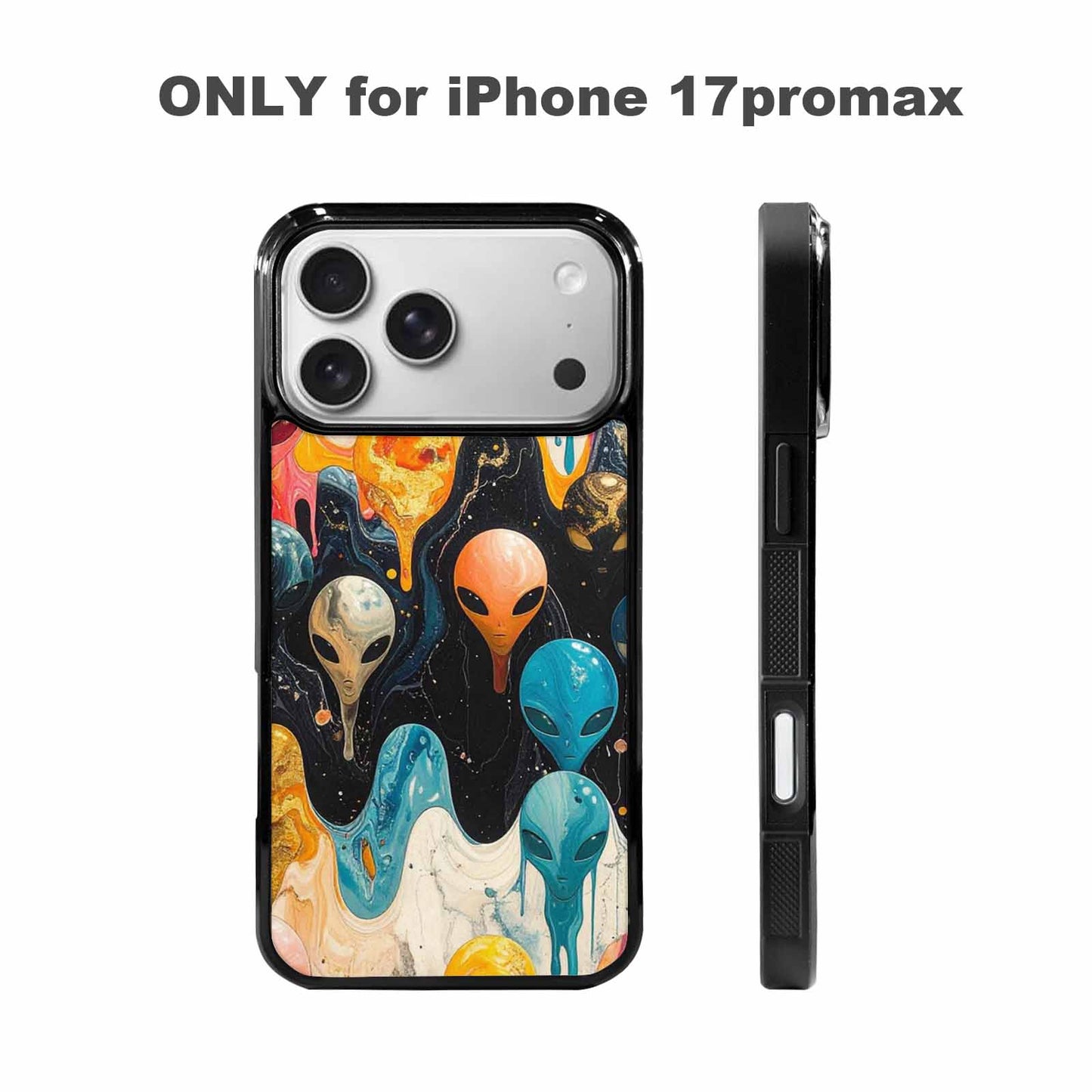 iPhone 17 Pro Max Case — Aliens Marblealiens Pattern Alien Scifi, Custom Printed Phone Case