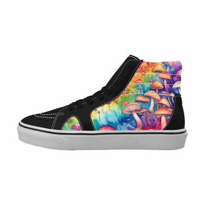 MEN'S Mushrooms  Tie Dye High Top Canvas Wallpaper Art Sneakers