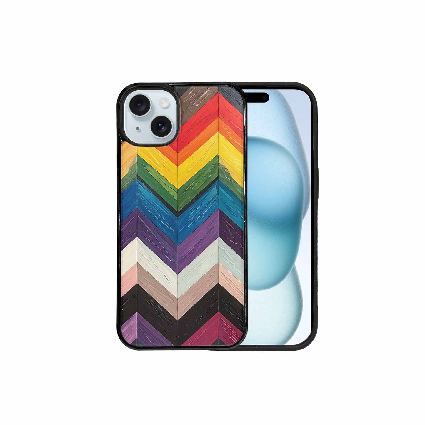 iPhone 15 Plus Case — Progress Pride Flag Color Theme Small, Custom Phone Case