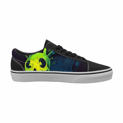 WOMEN'S Radioactive Ghost Bunny Skull Lace-Up Canvas Dreamlike Custom Shoes