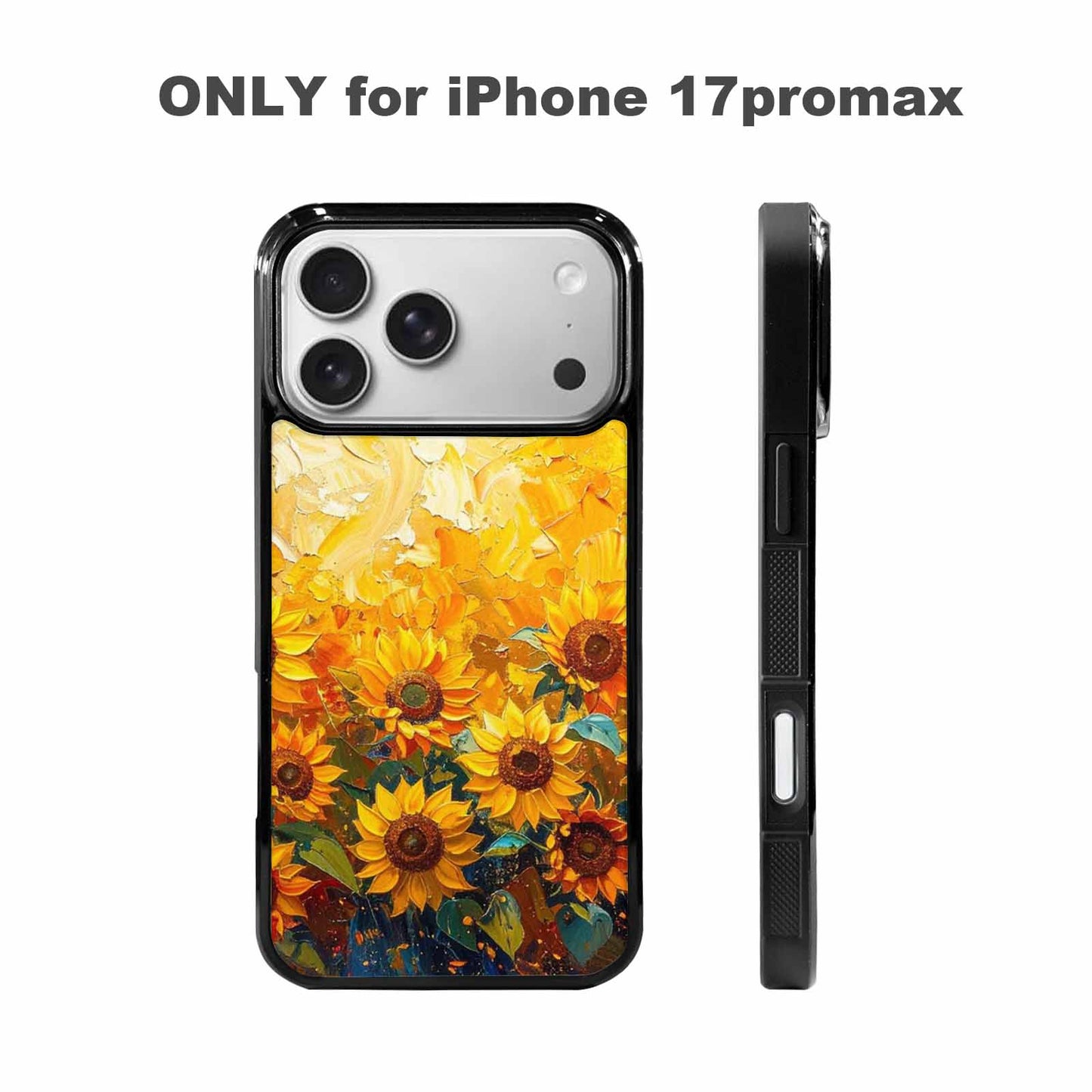 iPhone 17 Pro Max Case — Impressionist Sunflower Brushstroke Pattern Floral, Custom Made Phone Cover