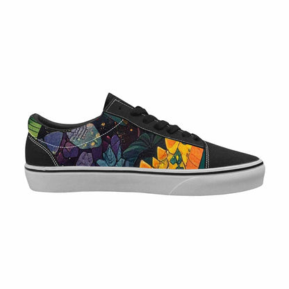 WOMEN'S Dinosaur Silhouette Canvas Lace-Up Dark Academia Custom Sneakers