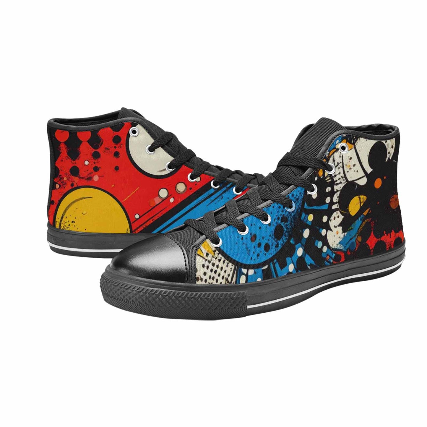 MEN'S Comic Book Halftone High Top Canvas Grunge Shoes